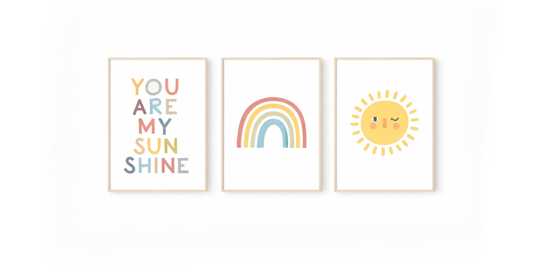 You Are My Sunshine Nursery Wall Art Prints Set – Belong