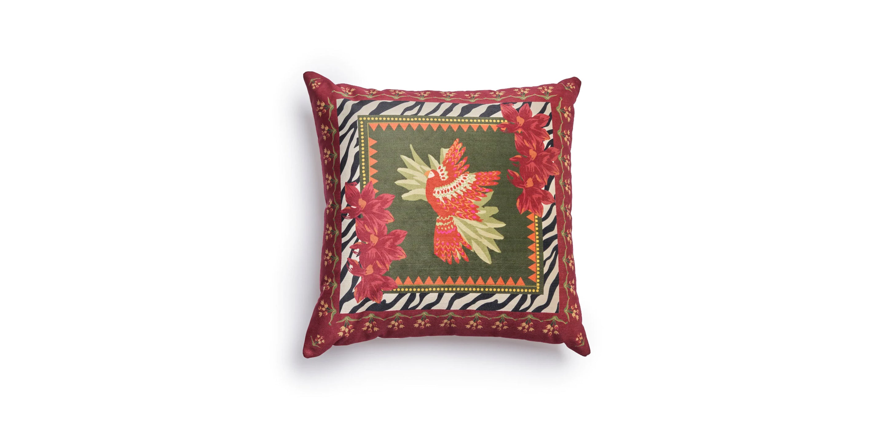 Red Bird Velvet Cushion – Belong