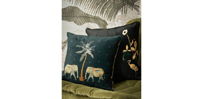 Elephant's Palm Velvet Cushion