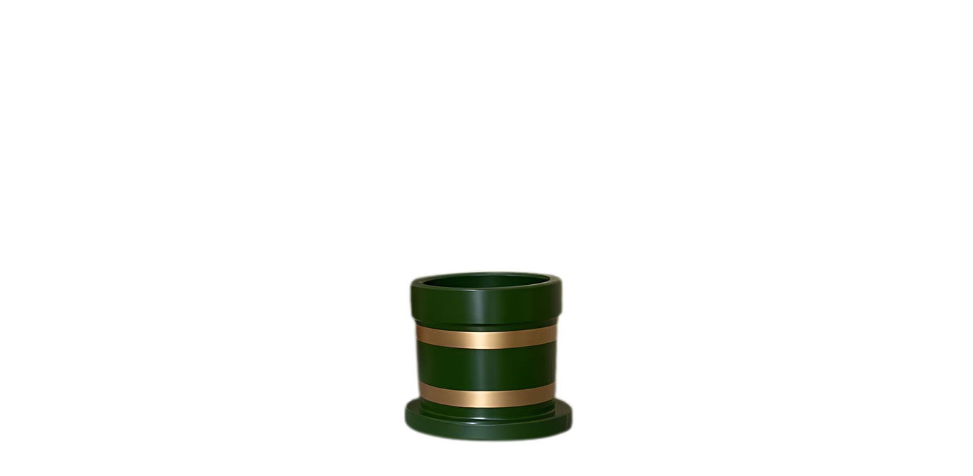 The Green Stripy Pot Rim Plate Bottom