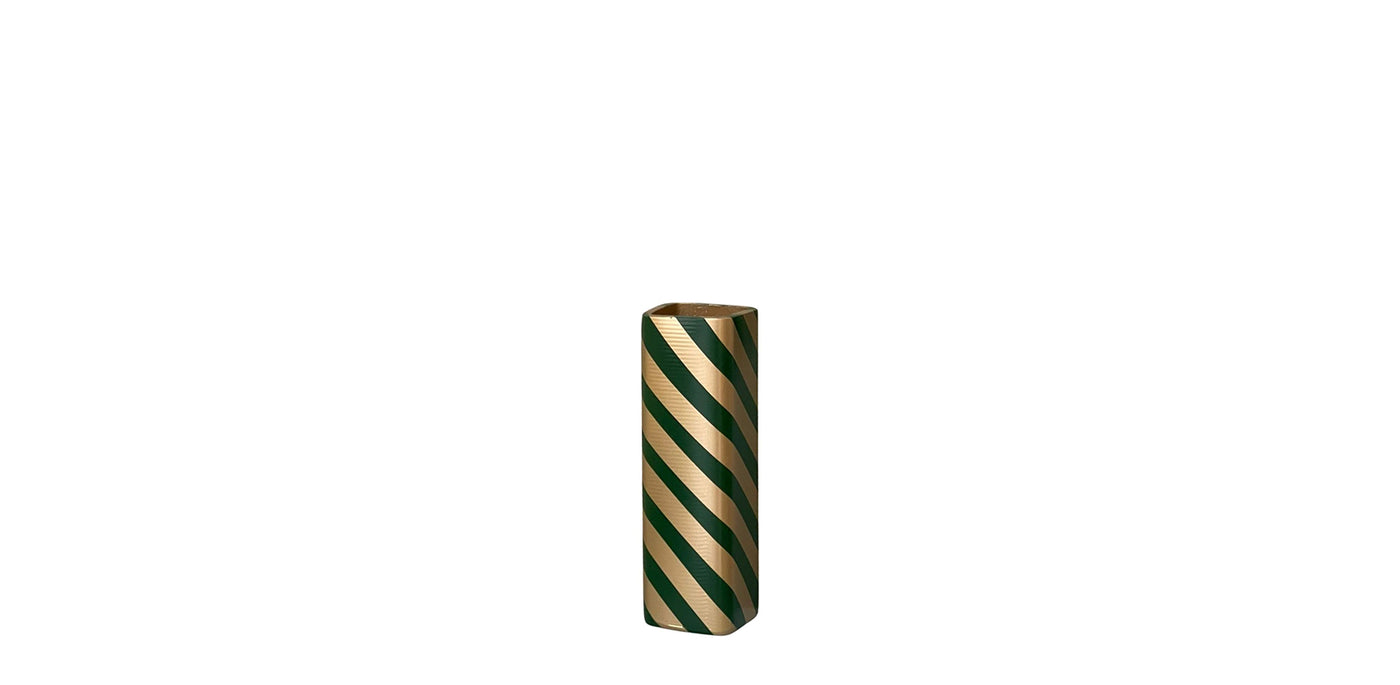 Emerald Stripe Cube Vase