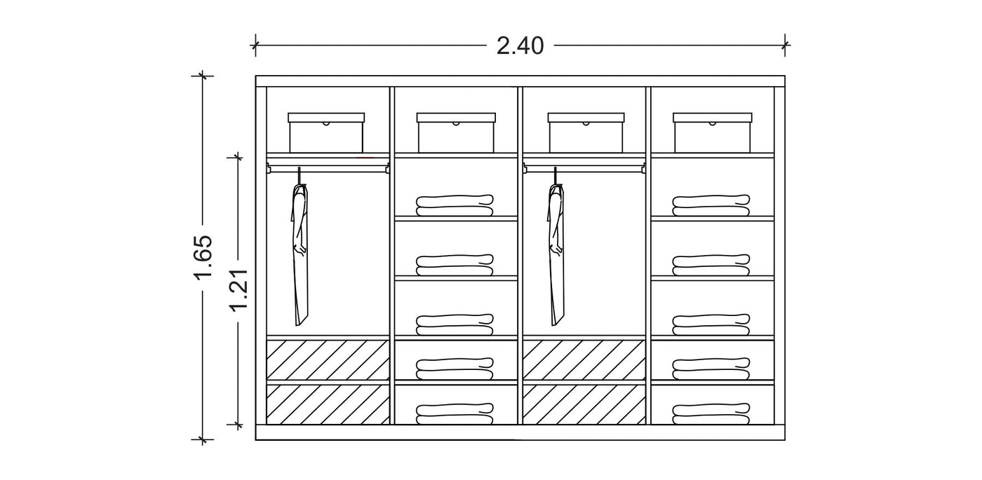 Stash Double Natural Veneer Wardrobe