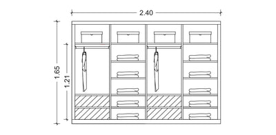 Stash Double Natural Veneer Wardrobe