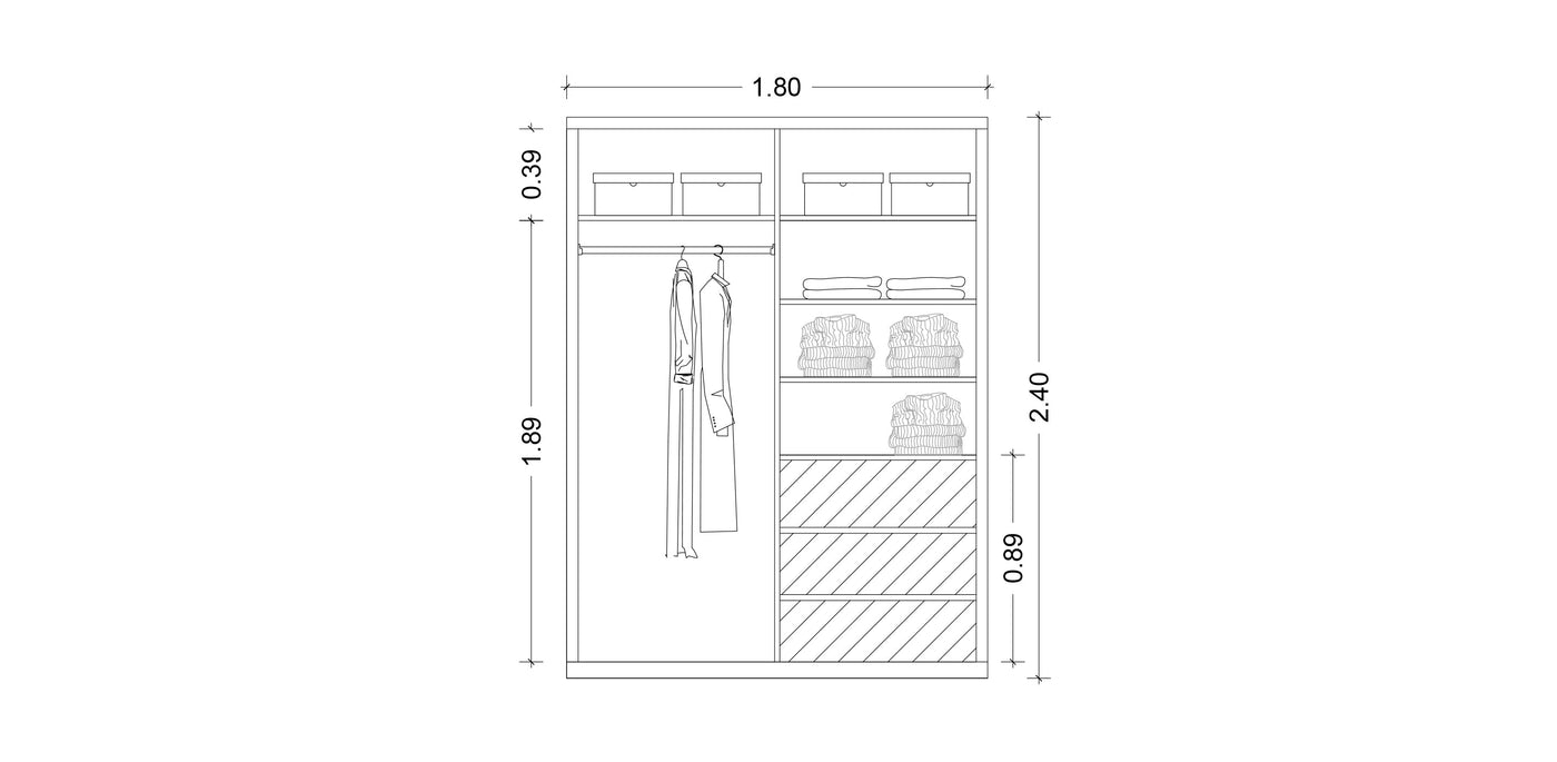 Night Due Glass / Lacquered Wardrobe