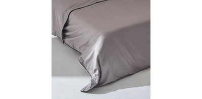 Grey Duvet Cover - Sateen Black Double Piping