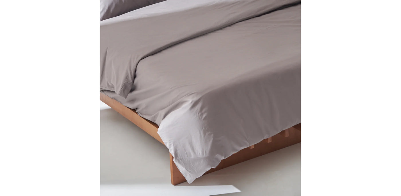 Grey Duvet Cover - Percale Plain