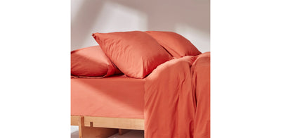 Washed Terracotta Duvet Cover - Percale Plain