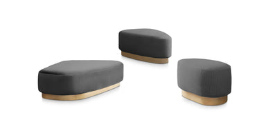 Island Velvet Set Poufs