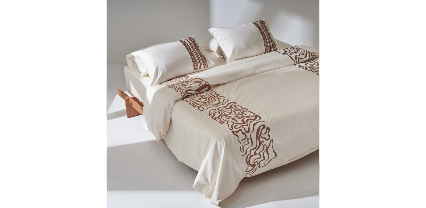 Ivory Duvet Cover - Sateen Swrils