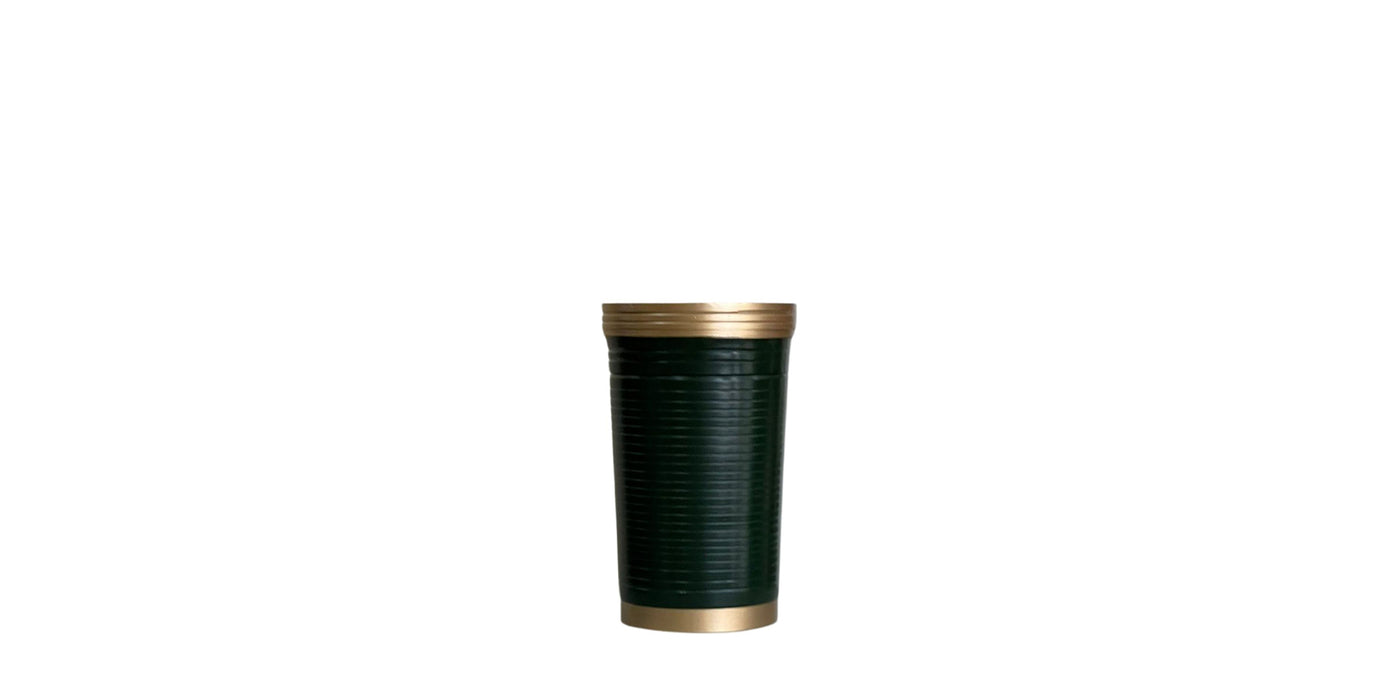 Golden Pine Ribbed Ritual Vase