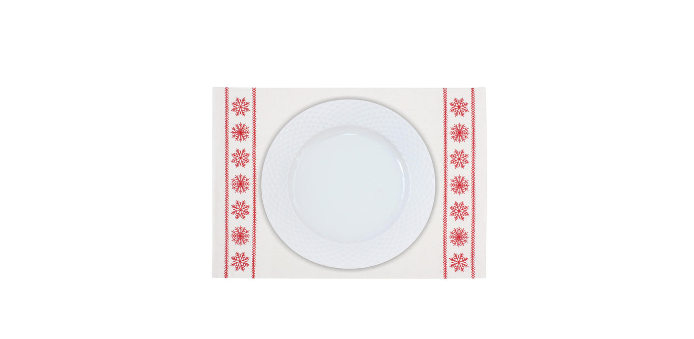 Snowfall Red Placemat Set