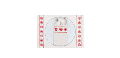 Snowfall Red Placemat Set