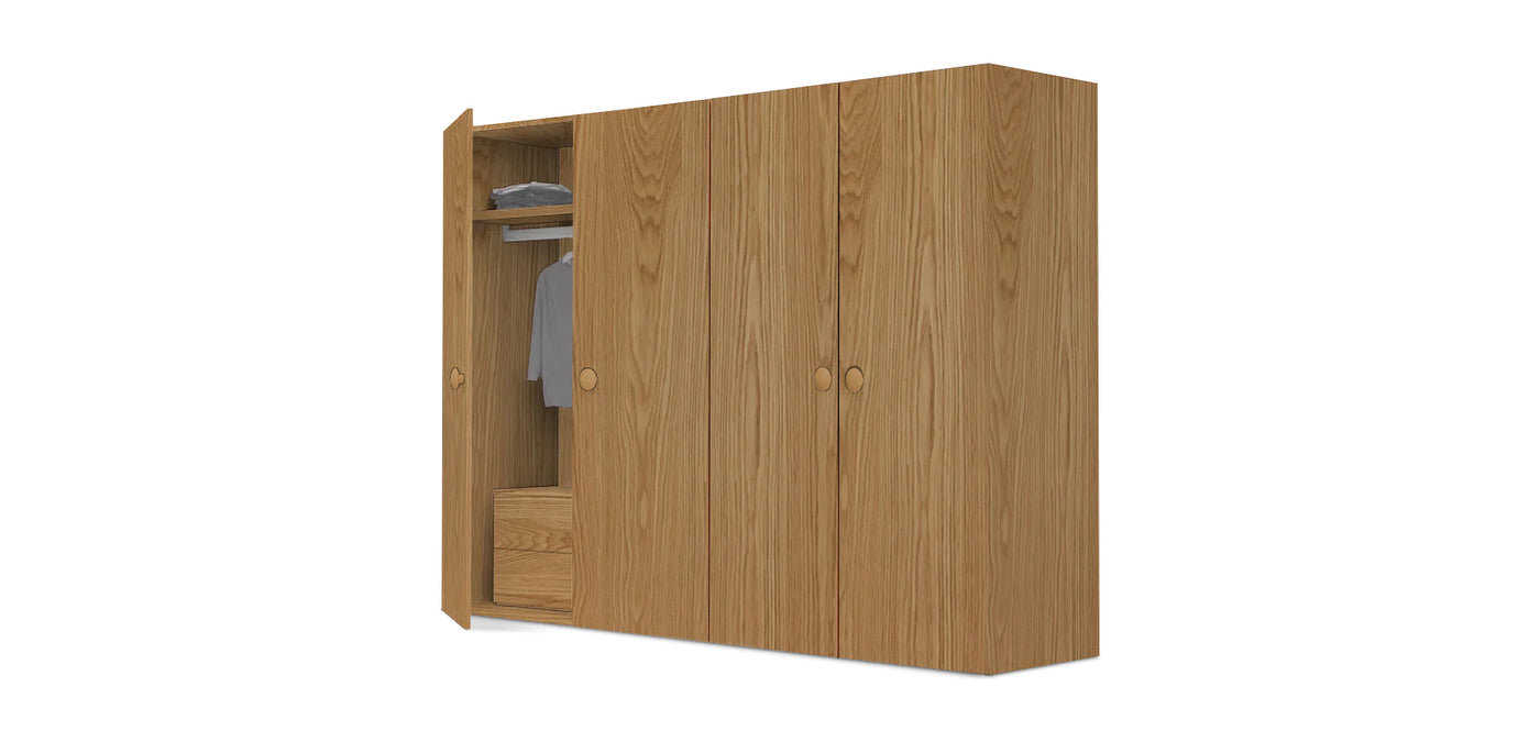 Stash Double Natural Veneer Wardrobe