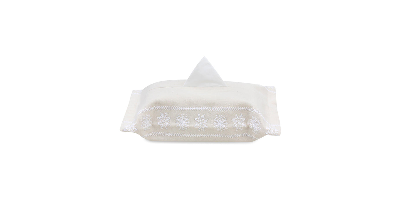 Snowfall White Tissue Box Cover