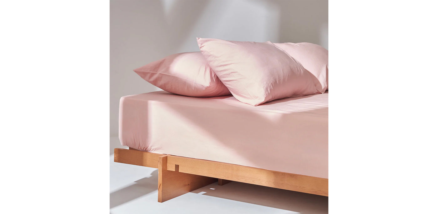 Washed Rose Pink Fitted Sheet - Percale