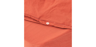 Washed Terracotta Duvet Cover - Percale Plain