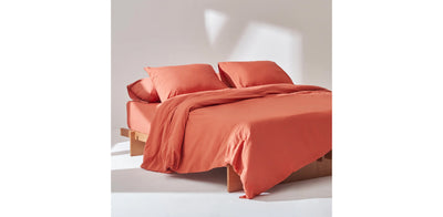 Washed Terracotta Duvet Cover - Percale Plain