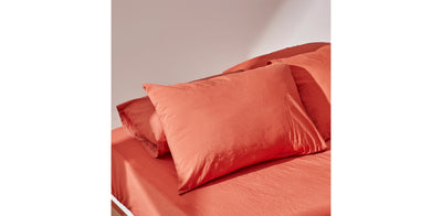 Washed Terracotta Fitted Sheet - Percale