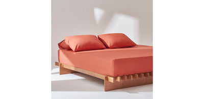 Washed Terracotta Fitted Sheet - Percale