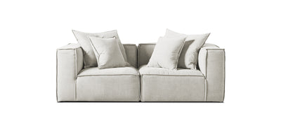 White Linen 2 Seater Sofa