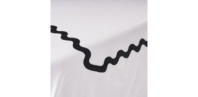 White Duvet Cover - Sateen Black Zigzag