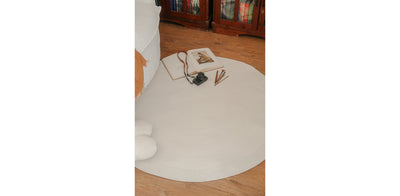 Off-White Round Rug