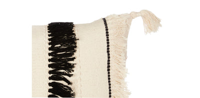 Black & White Fringes Cushion