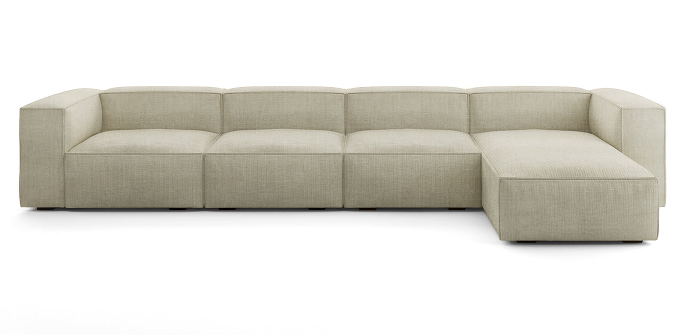 Plush 394 Linen L-Shape Sofa