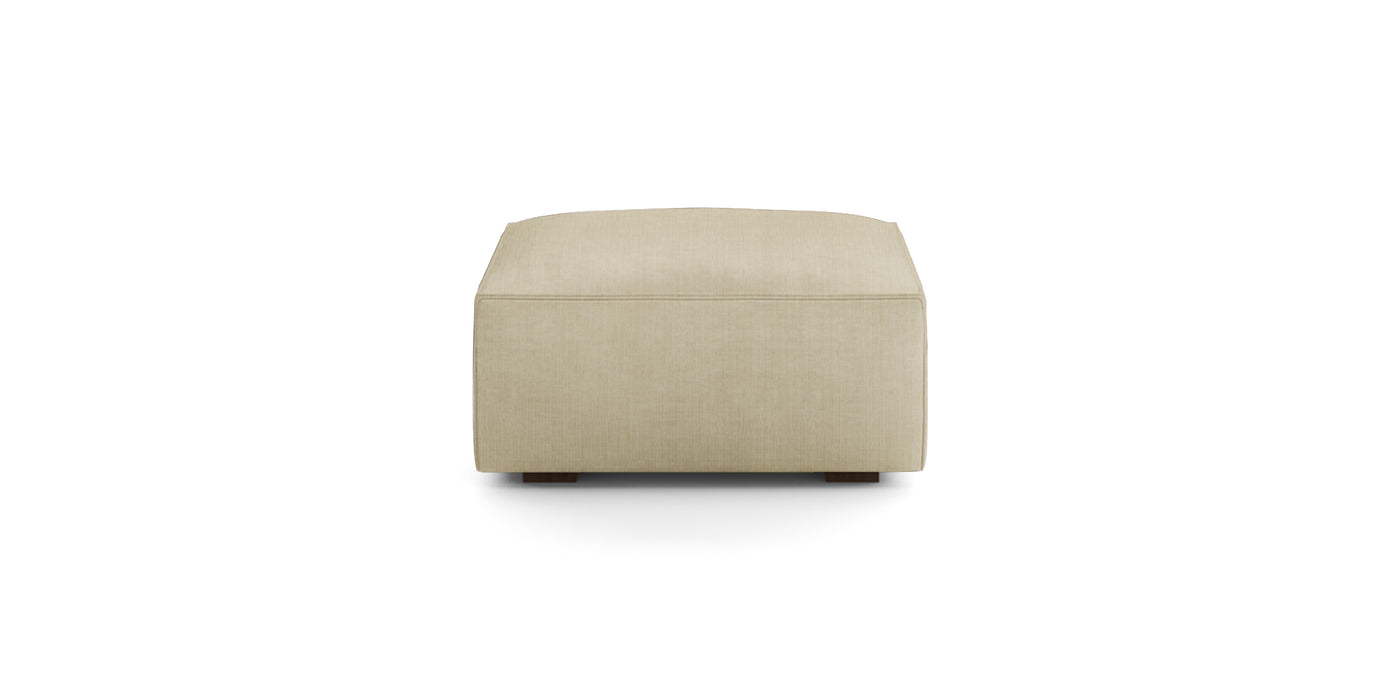 Plush Linen Pouf
