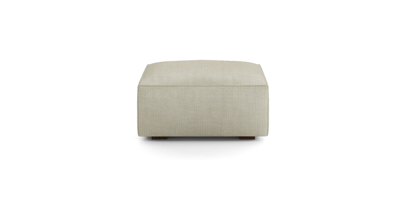 Plush Linen Pouf
