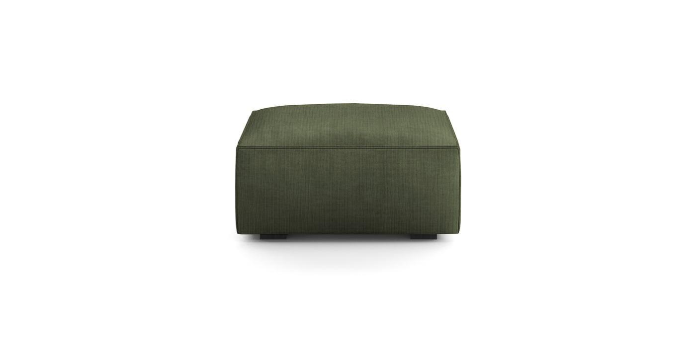Plush Linen Pouf