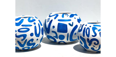 Blue Symbols Pots Set