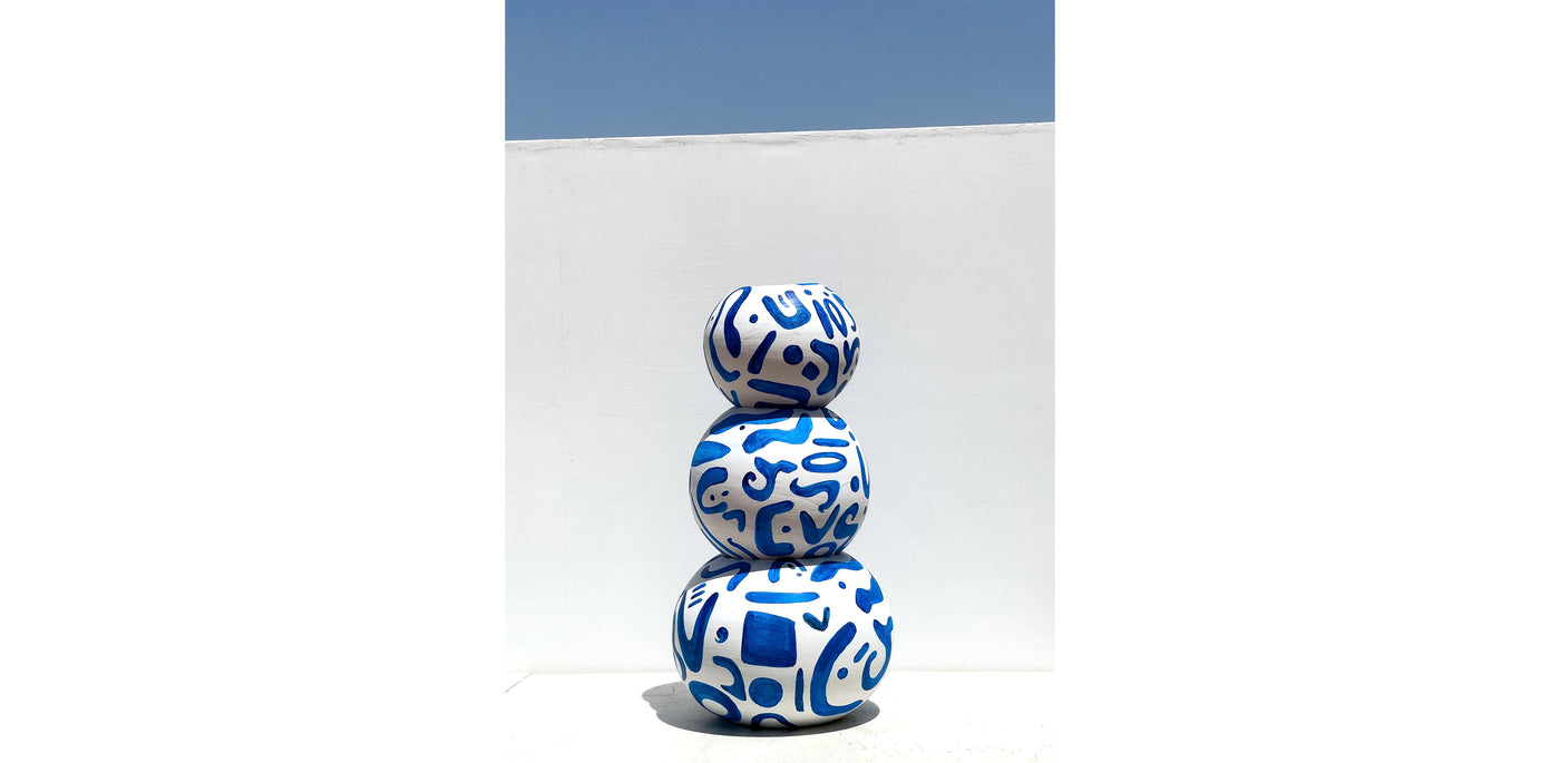 Blue Symbols Pots Set