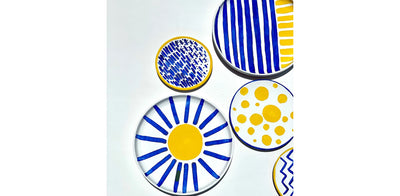 Blue & Yellow Symbolism Patterns Wall Plates