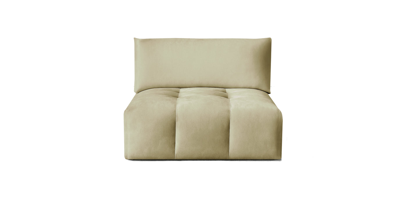 Bran Velvet Armless Chair