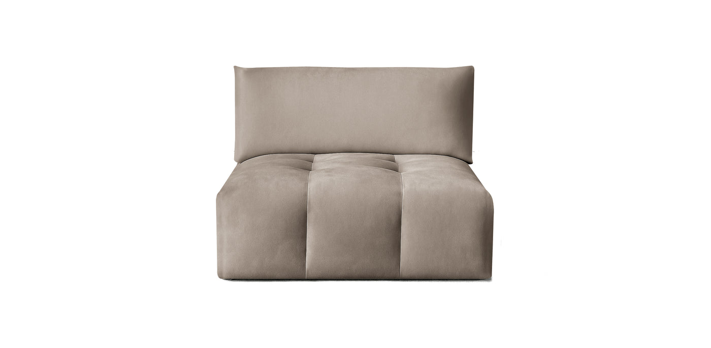 Bran Velvet Armless Chair