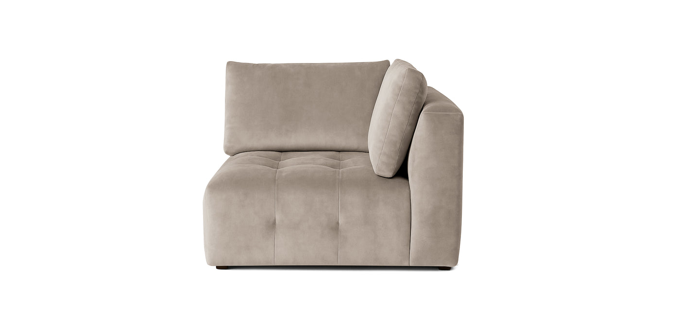 Bran Velvet Corner Chair