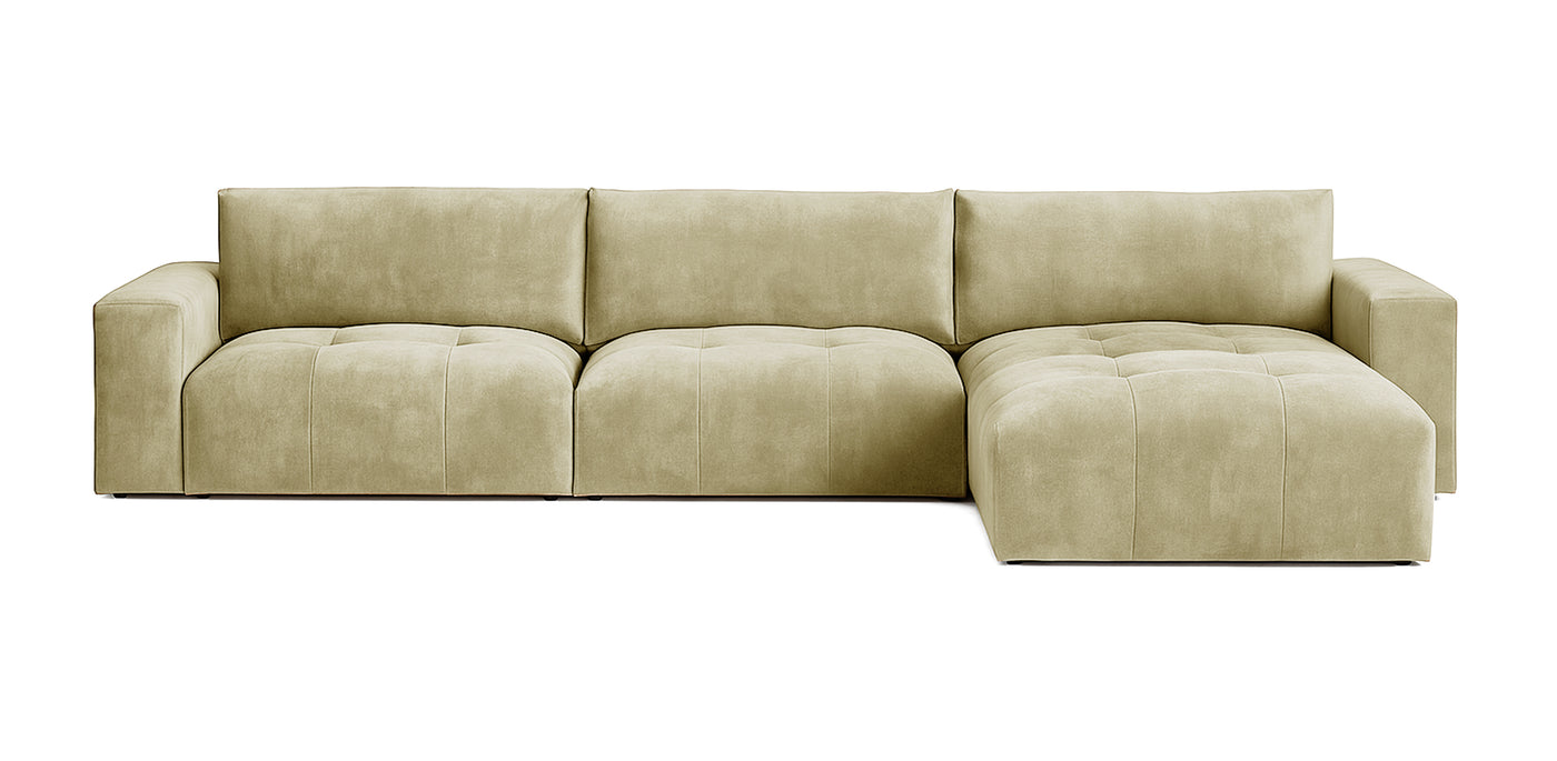 Bran Velvet L-Shape Sofa