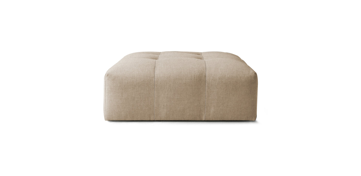 Bran Linen Pouf Chair