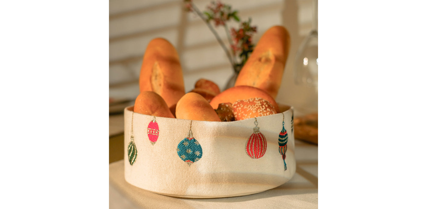 Christmas Lights Bread/Towel Basket