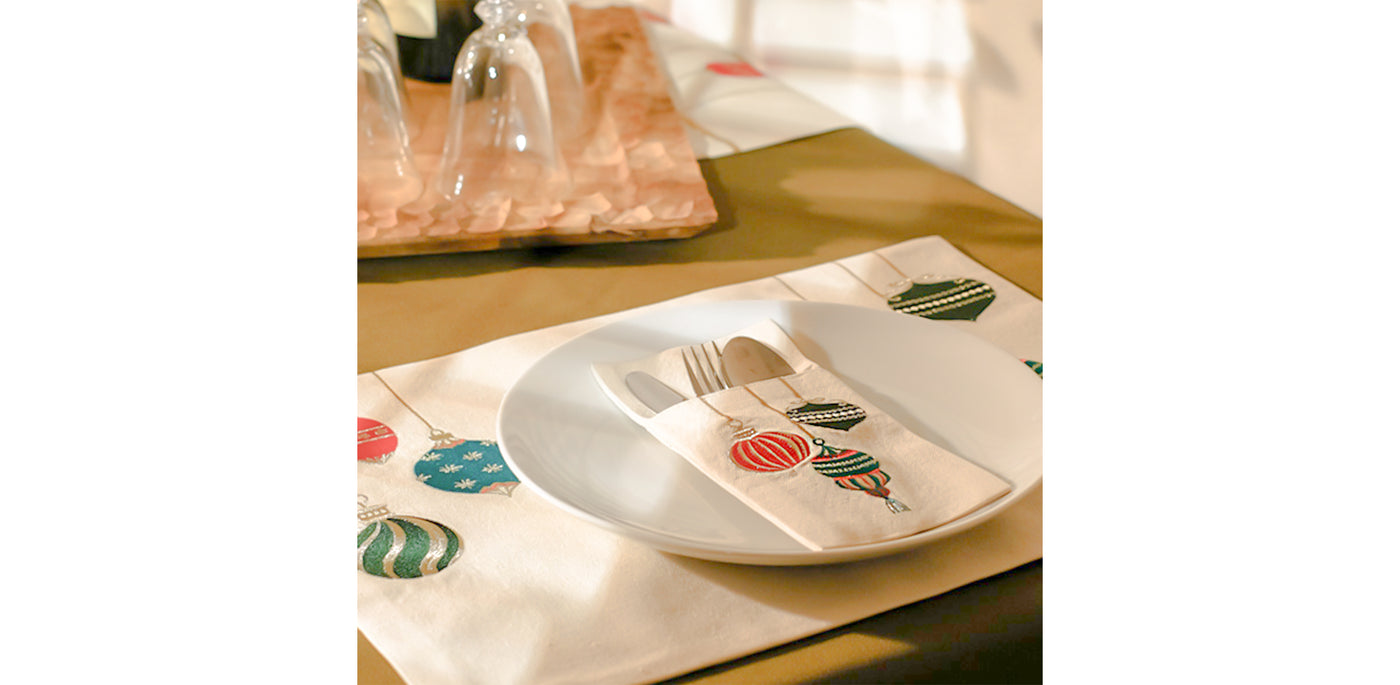 Christmas Lights Cutlery Sleeves Set