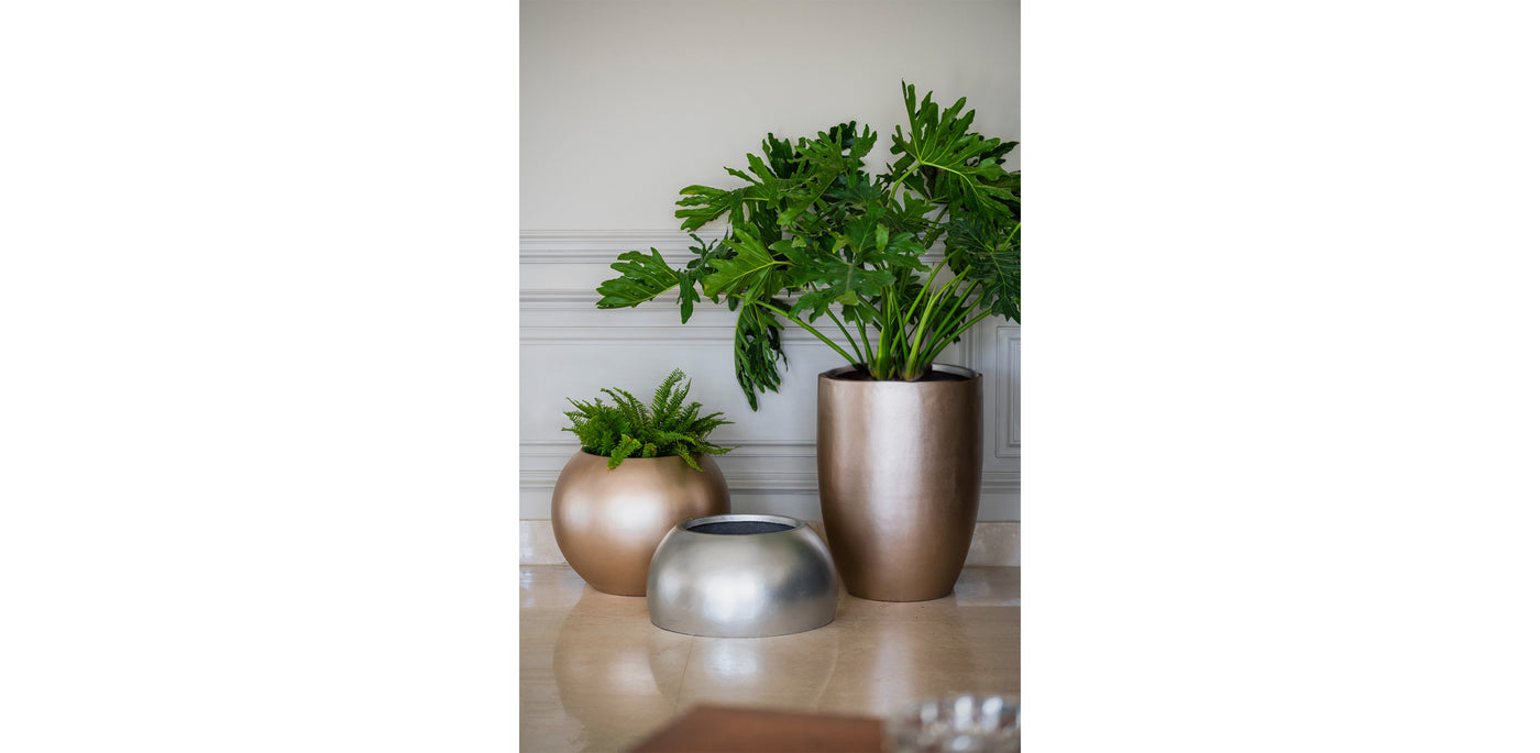 Elongated Metallic Pot