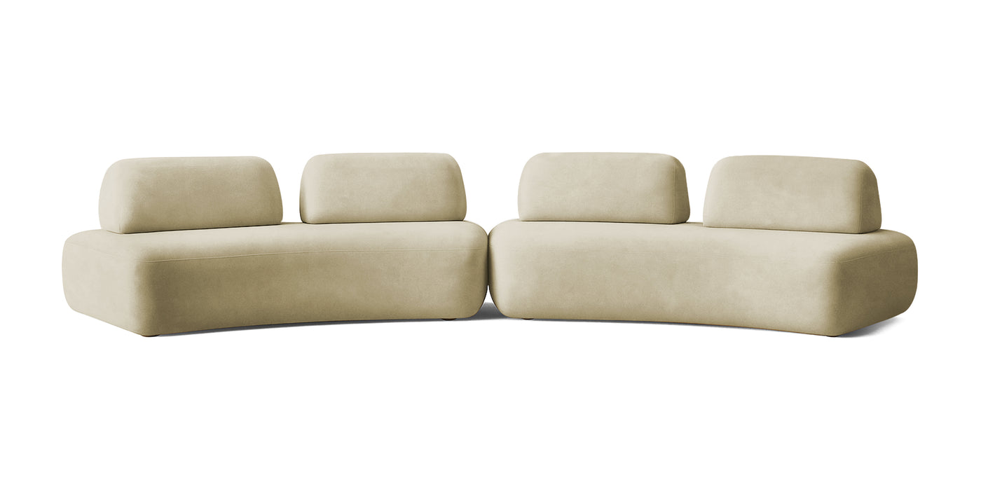 Floop Velvet Dual 2 Seater Sofa