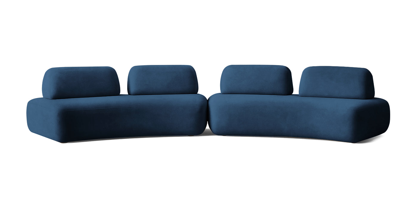 Floop Velvet Dual 2 Seater Sofa