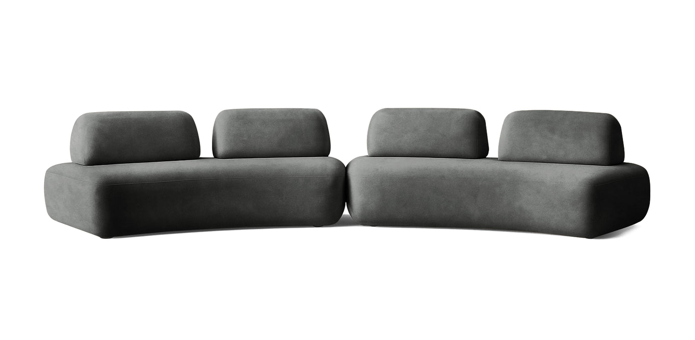 Floop Velvet Dual 2 Seater Sofa