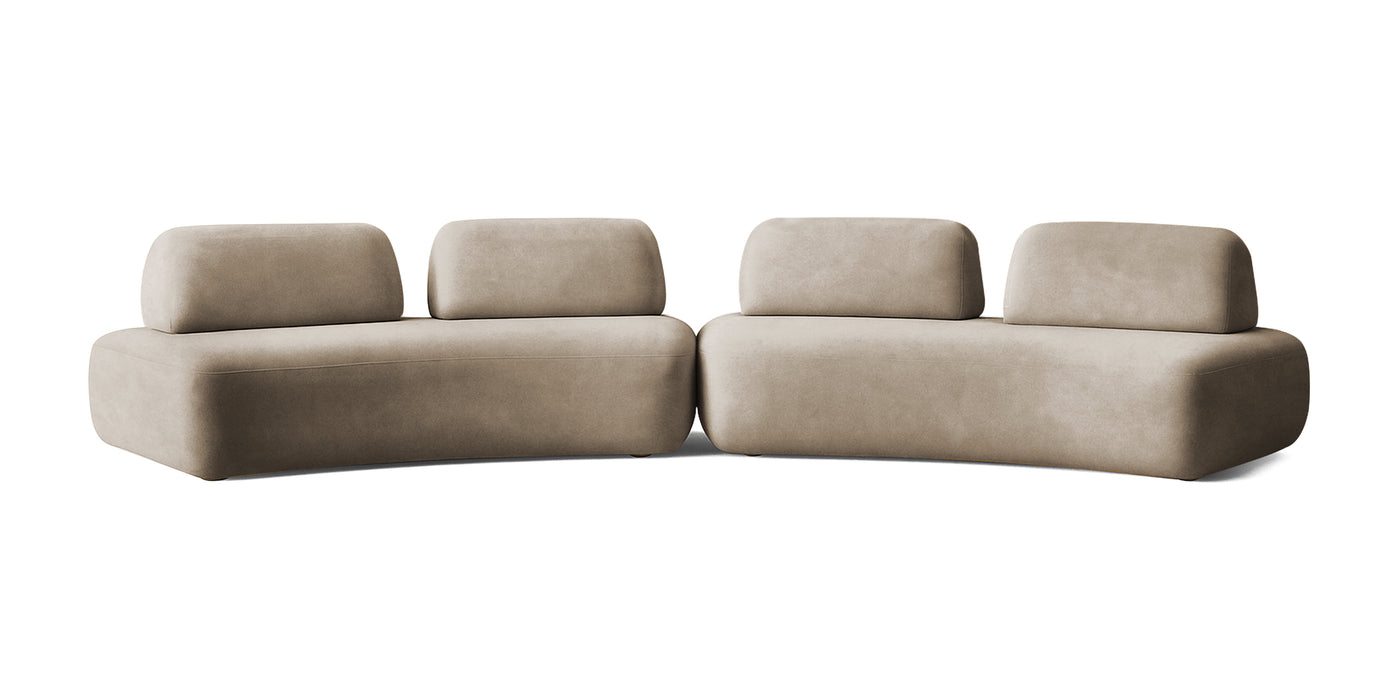 Floop Velvet Dual 2 Seater Sofa