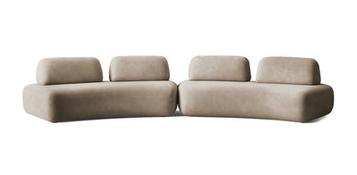 Floop Velvet Dual 2 Seater Sofa