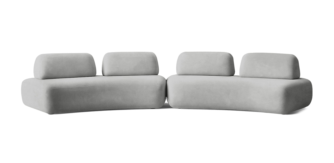 Floop Velvet Dual 2 Seater Sofa