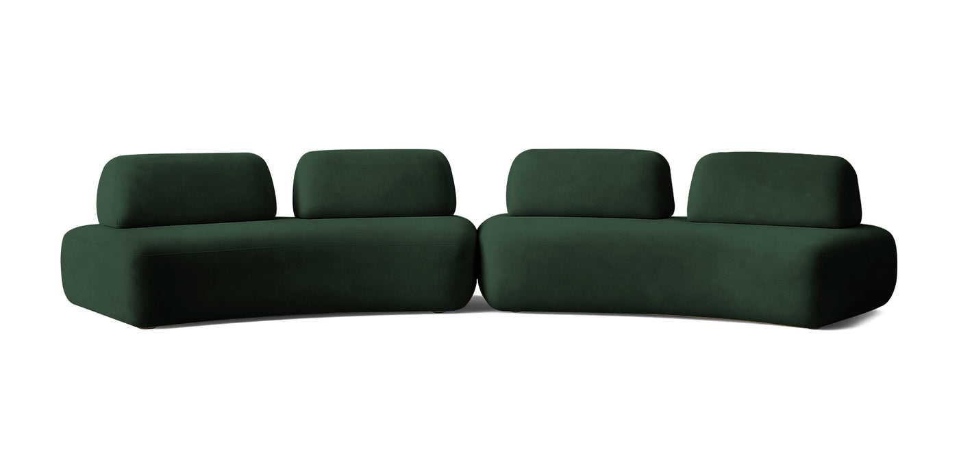 Floop Velvet Dual 2 Seater Sofa