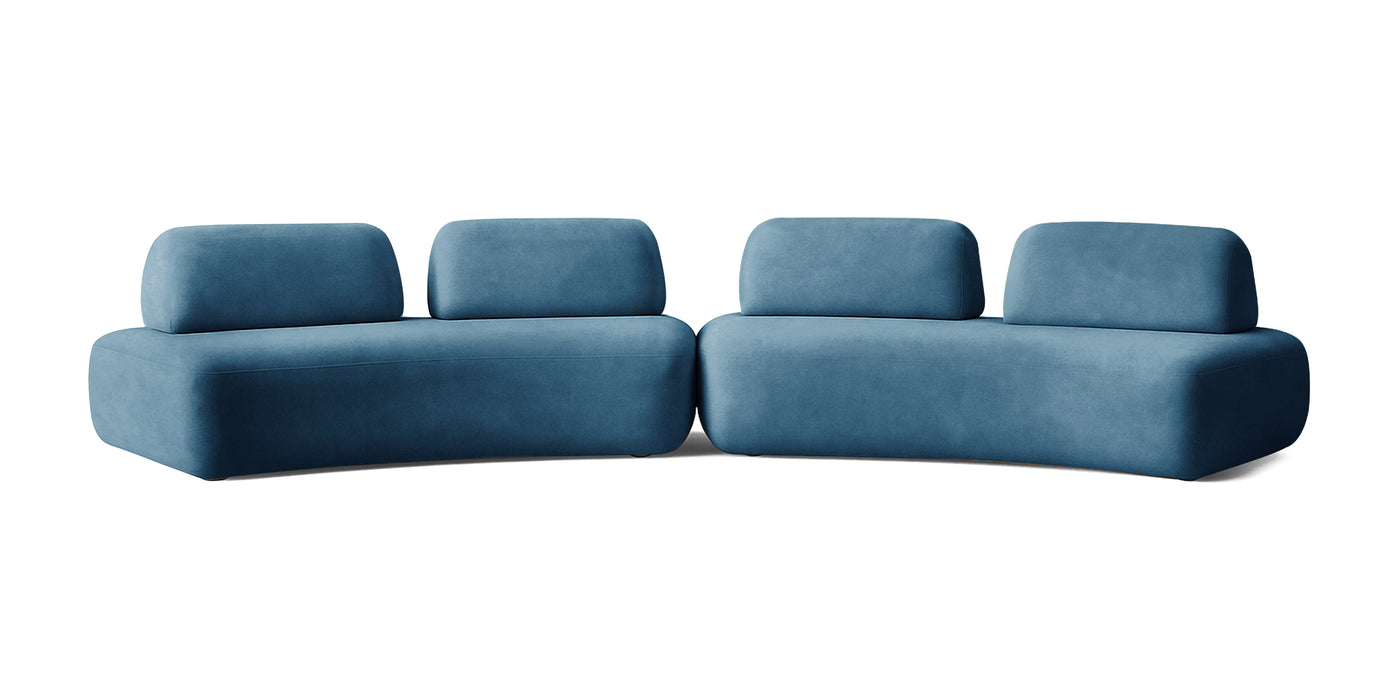 Floop Velvet Dual 2 Seater Sofa